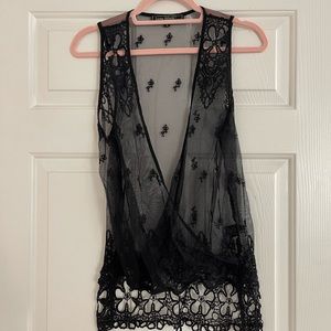 Black lace boho top Love Stitch brand